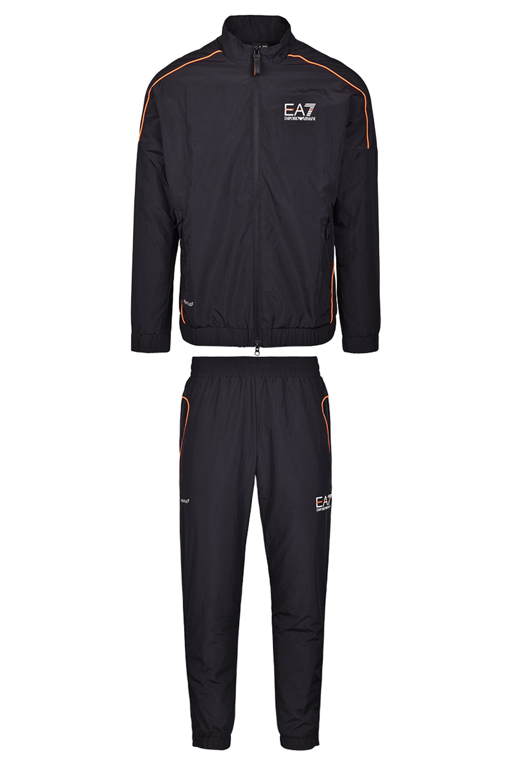 Мужской теннисный костюм EA7 Man Woven Tracksuit - черный