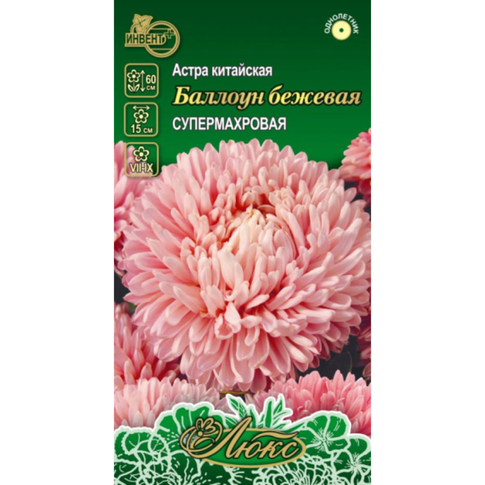 Семена Астра Баллоун бежевая Инвент +