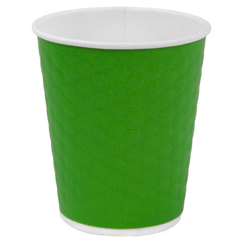 Стакан одноразовый бумажный 250/273 мл, D 80 мм, двухслойный, "Соты", зеленый, КОМПЛЕКТ 50 шт., холодное/горячее, WELDAY (ВЭЛДЭЙ), 702703