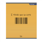 Тетрадь 36 л., А5, линия, Alingar "Positive book", скрепка, второй блок 60г/м2, мелованный картон (стандарт), 4 дизайна в пленке т/у