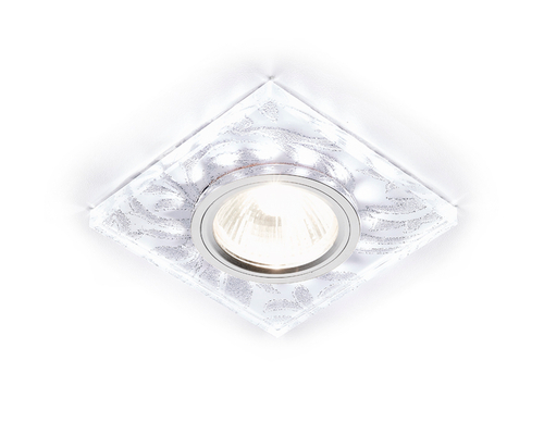 Встраиваемый точечный светильник со светодиодной лентой S234 W/CH/WH белый/серебро/MR16+3W(LED WHITE)