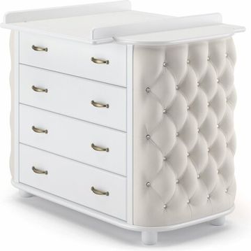 Комод пеленальный Гандылян Тиффани декор стразы Белый