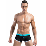 Стильные черные мужские плавки с контрастным поясом (Размер: XL) (Цвет: черный)