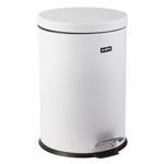 Ведро мусорное с педалью 12 литров "Classic", БЕЛОЕ ГЛЯНЦЕВОЕ, металлическое, со съемным внутренним ведром, LAIMA