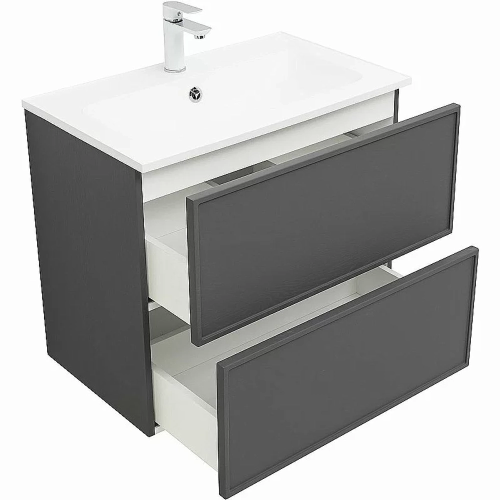 Тумба с раковиной Aquanet Арт 75 329064 ясень графит