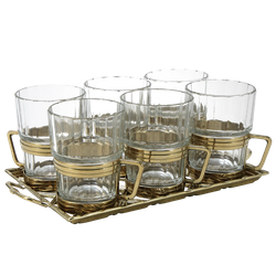 Alberti Livio Набор: поднос Плетенка + 6 подстаканников со стаканами