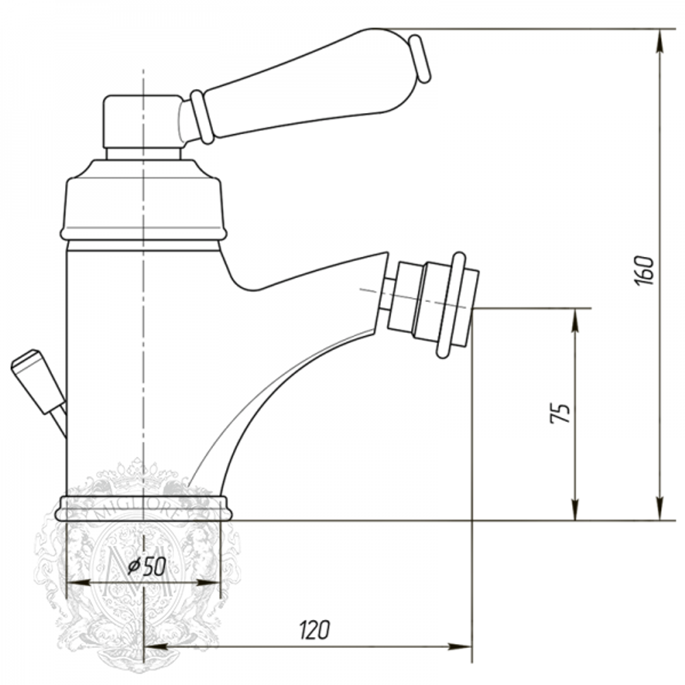 Смеситель для биде Migliore Hermitage 18618 схема