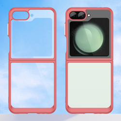 Двухкомпонентный чехол для Samsung Galaxy Flip 6 5G, мягкий отклик кнопок, усиленные рамки красного цвета