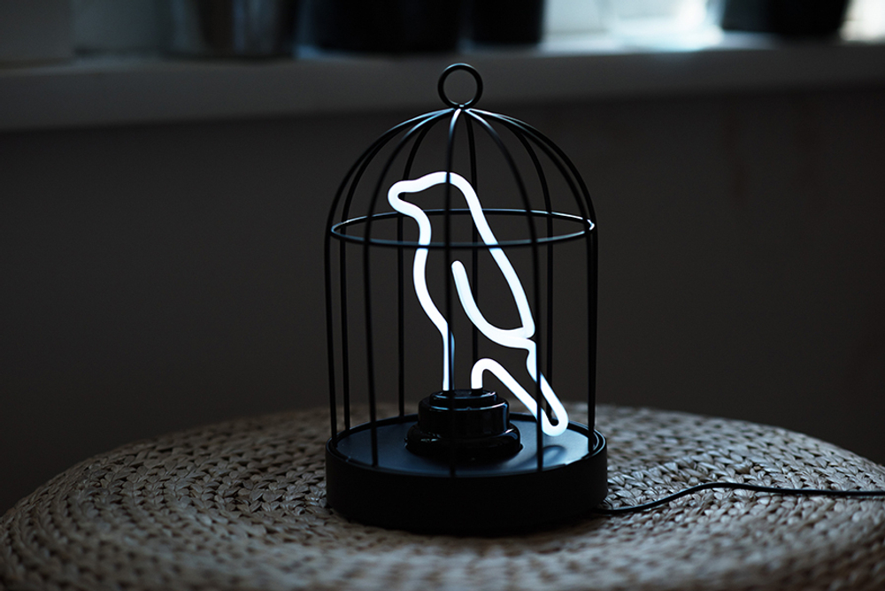 Светильник неоновый bird in a cage