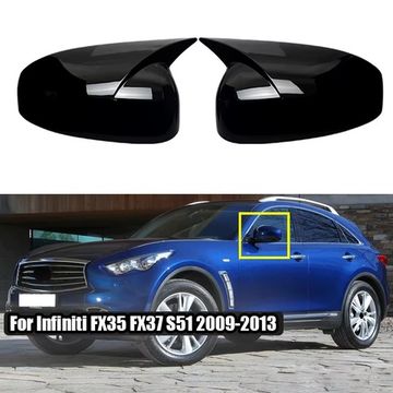 Накладки на зеркала M style Infiniti FX35/ FX37 / FX50 / QX70 черный глянец