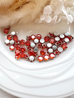 Фианит 6 мм, Тициан (оправа серебро)