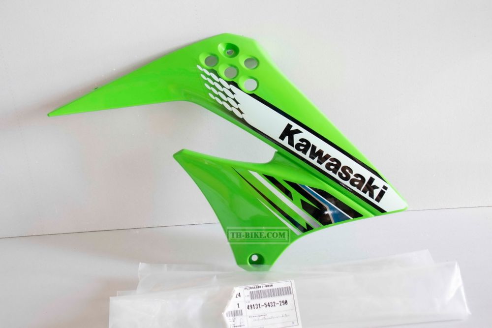 49131-5432-290. SHROUD-ENGINE,RH,L.GREEN ('12). KLX125-150 Plastic, Fairing. KAWASAKI
