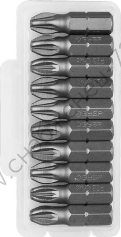 ЗУБР 10 шт, PZ3 25 мм, Набор кованых бит (26003-3-25-10)