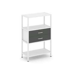 Shelf System Односекционный стеллаж трехярусный с ящиками SN.STM-312 Белый/Антрацит/Металл Белый 810