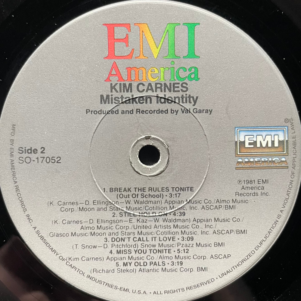 Kim Carnes ‎– Mistaken Identity (США 1981г.)