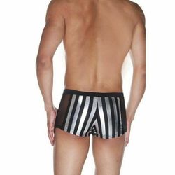 Мужские трусы боксеры в черно-серебристую полоску La Blinque LB15538
