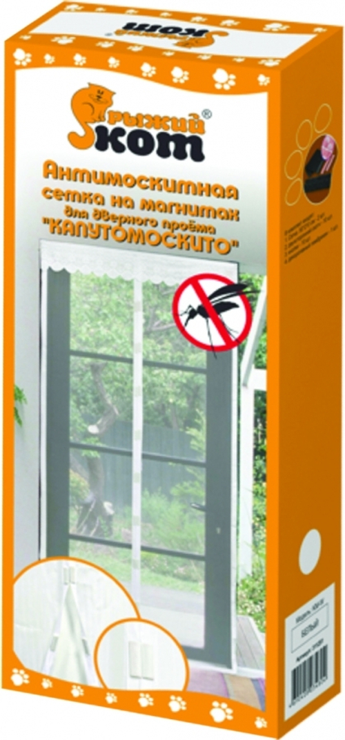 Сетка москитная 1 * 2,1 м беж цветы  на магнитах РЫЖИЙ КОТ 311256