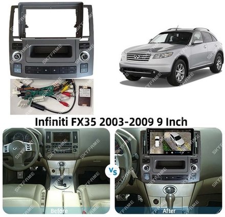 Магнитола для Infiniti FX35 (S50), FX45 2006-2008 - Carmedia SF-9279-2 QLed, Android 12, TS10, CarPlay, 4G SIM-слот