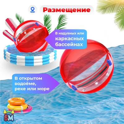 Аттракцион Водный шар ПВХ «Малина» 2*2*2 м