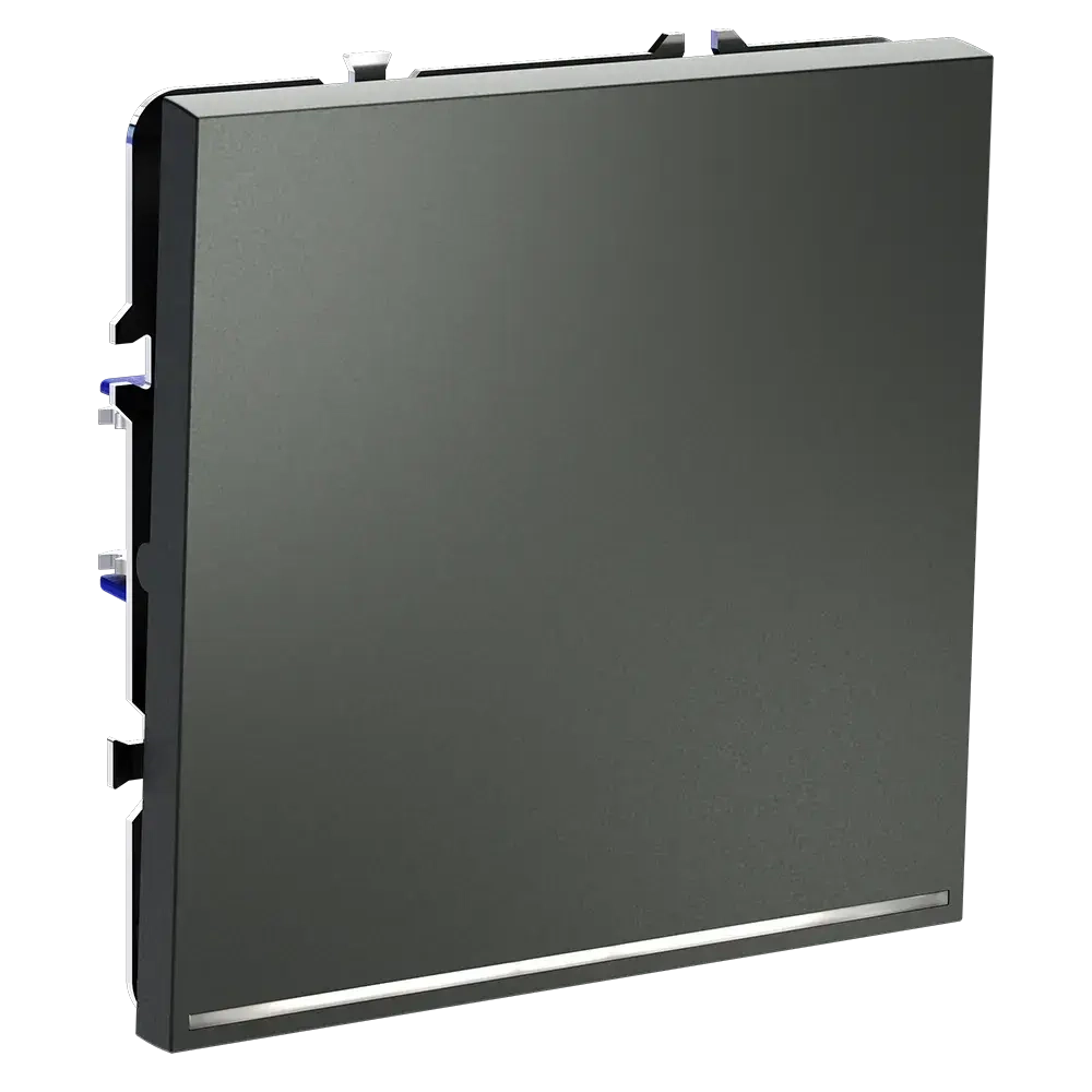 Проходной переключатель встраиваемый VOLTUM S70 одноклавишный с подсветкой 10А, (титан)