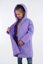 Стильная детская куртка для девочек Buba Light Violet (оверсайз)
