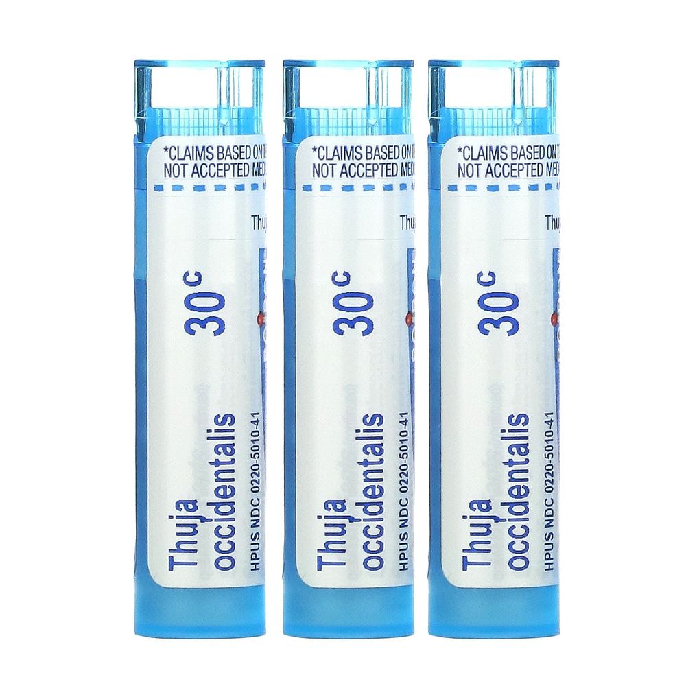 Boiron, туя западная, 30 C, 3 тюбика, по 80 гранул в каждом