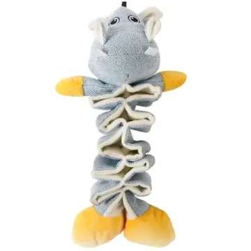 Mr.Kranch Игрушка для собак "Бегемотик" плюшевая с кармашком пол лакомство 36 см