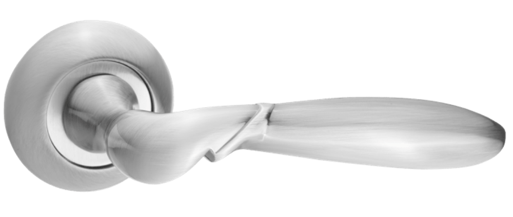 [ТОВАРА НЕТ В НАЛИЧИИ] Ручка Ренц Калабрия, цвет никель матовый/никель блестящий ЦАМ (гарантия - 10 лет)