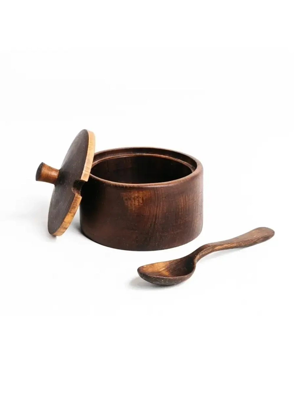 Деревянная сахарница с ложкой из кедра