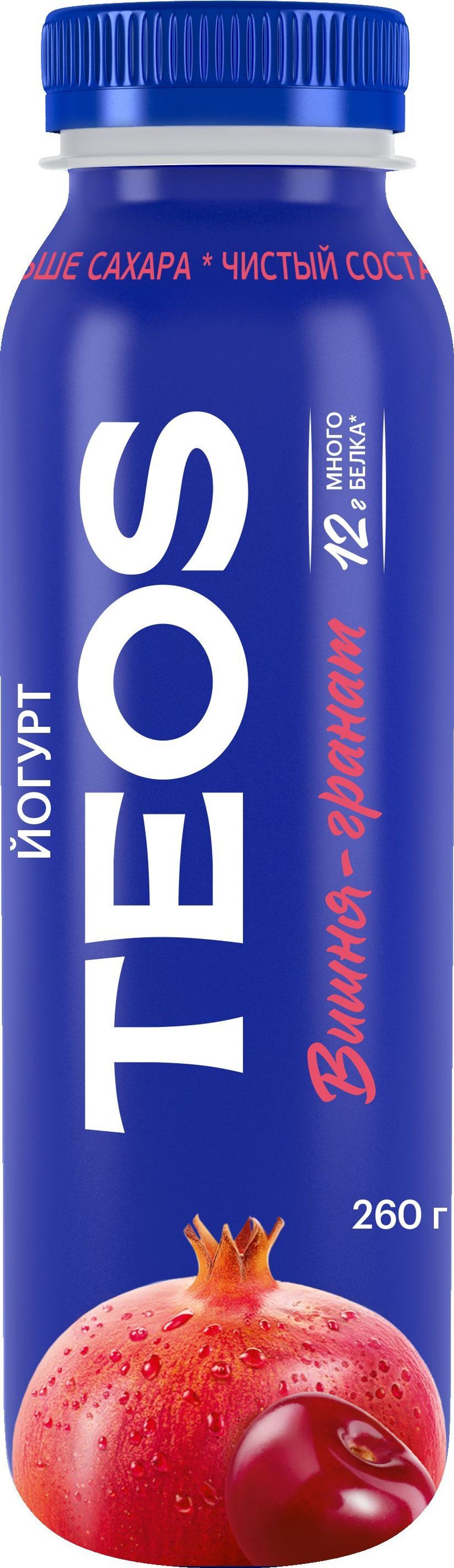 Йогурт "Теос Актив" 1,8%, Вишня-гранат 260гр