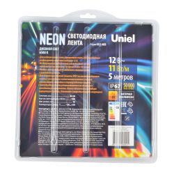 ULS-N03-2835-100LED-m-8mm-IP67-DC12V-11W-m-5M-6500K Светодиодная гибкая герметичная лента. NEON. Катушка 5м. в блистере. Дневной белый свет 6500K. ТМ Uniel
