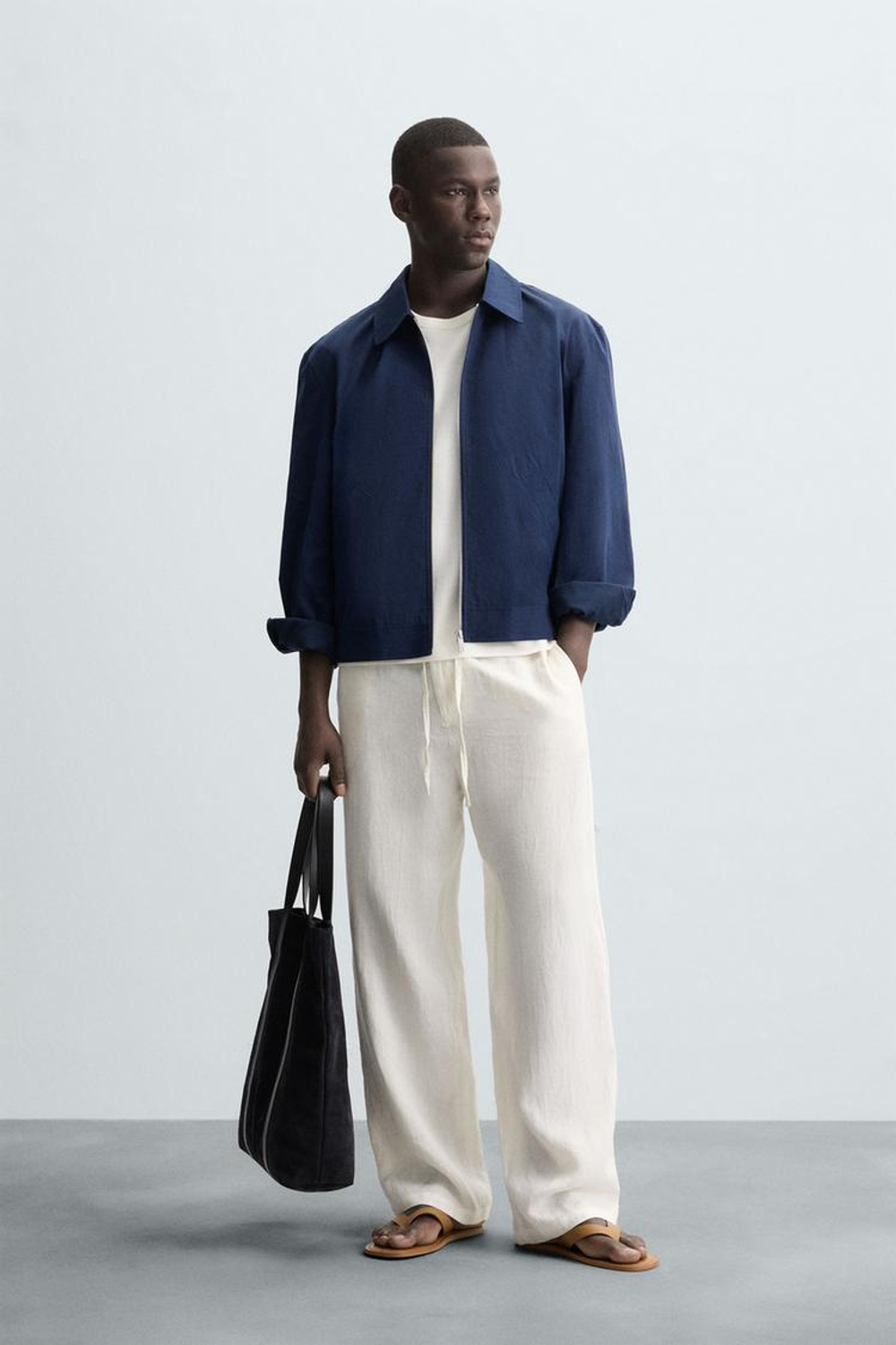 ZARA КУРТКА-БОМБЕР КЛАССИЧЕСКОГО КРОЯ, СИНИЙ