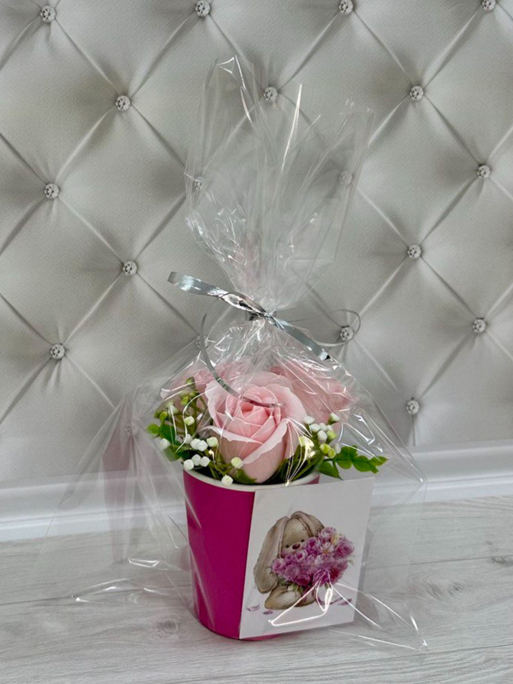 Букет из мыла "БОГИНЯ ОСТРОВА" 3 мыльные розы. Подарок на день рождения, день влюбленных, 8 марта