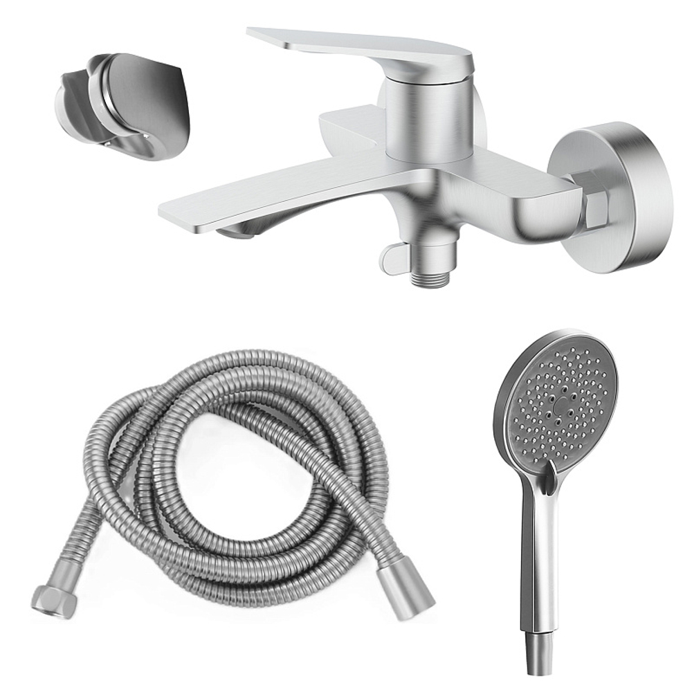 Смеситель для ванны Azario Lursy с ручным душем, керамический картридж, шланг 150 см, сатин (AZ-K3049BN)