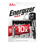 Батарейка щелочная ENERGIZER MAX LR6 (AA) 1.5В (4 шт) (Цвет: серебристый)