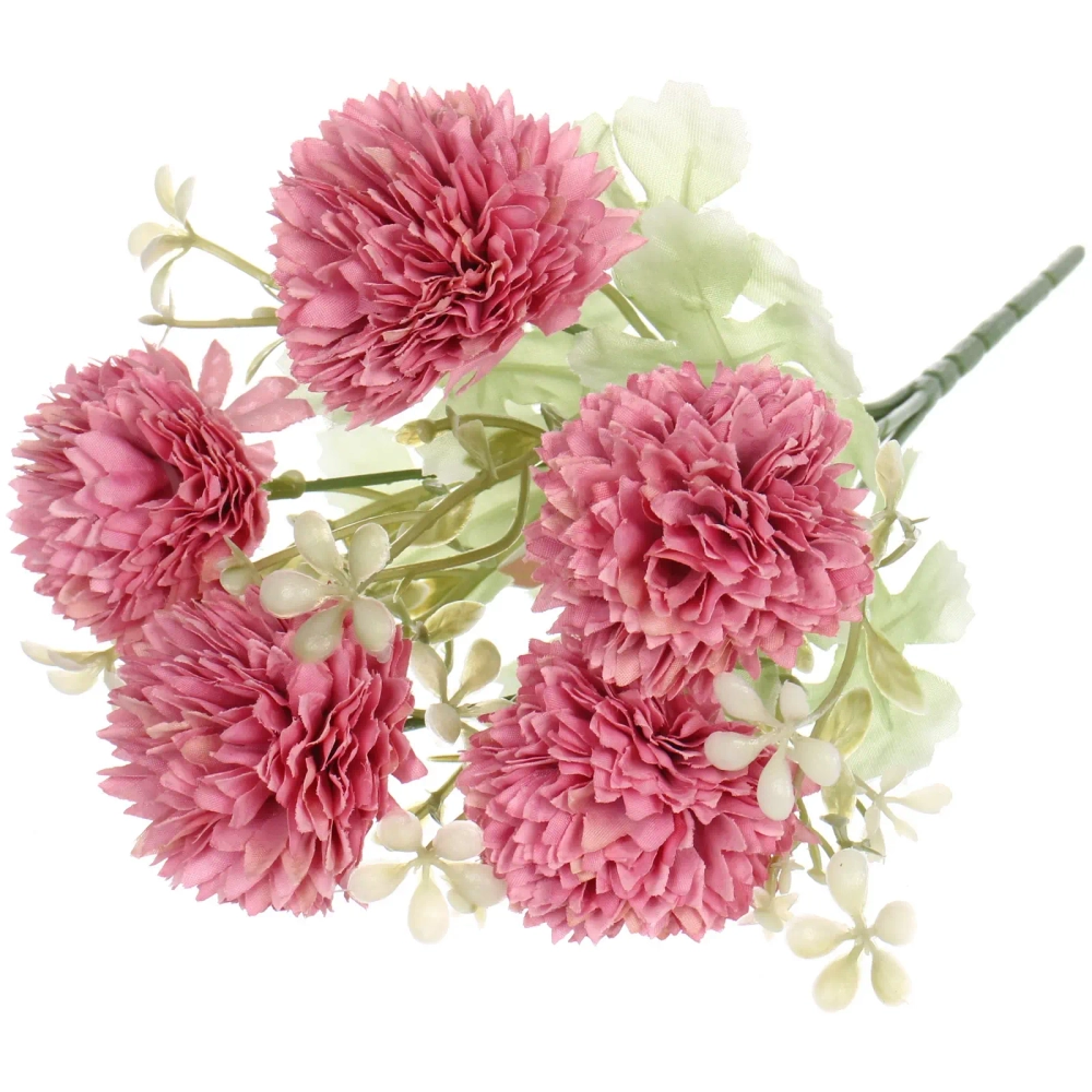 Искусственные цветы «Букет хризантем» 25см 5 цветков розовые