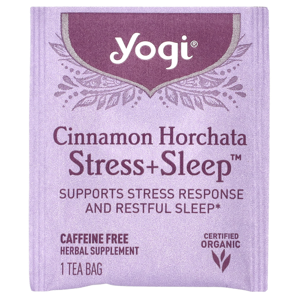 Yogi Tea, Stress + Sleep™, орчата с корицей, без кофеина, 16 чайных пакетиков, 32 г (1,12 унции)