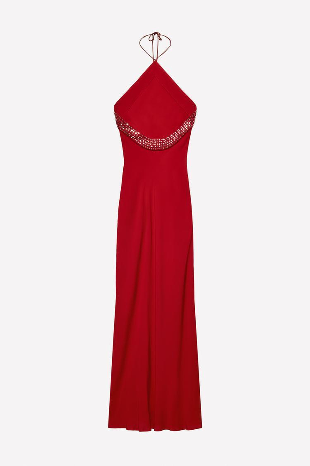 ZARA Х LUDOVIC DE SAINT SERNIN АТЛАСНОЕ ПЛАТЬЕ, КРАСНЫЙ