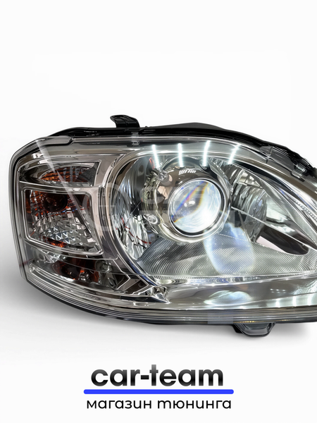 Фары на Лада Ларгус передние с Bi LED модулями 3.0 дюйма, хром маска (под ключ)