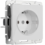 Розетка с заземлением (белый акрил) W1171041