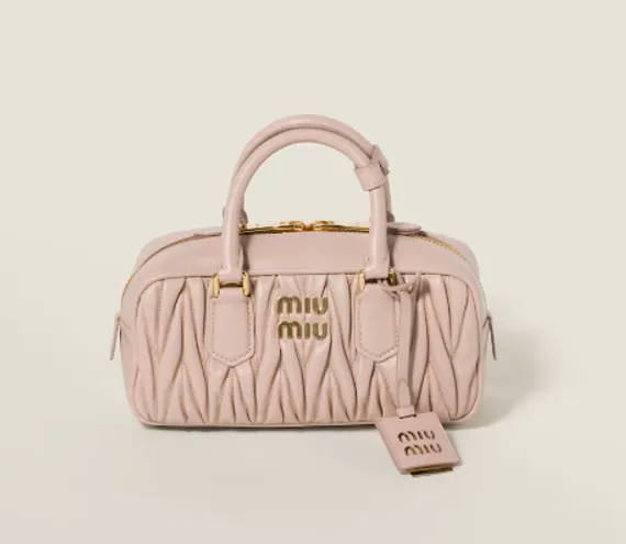 Сумка MIU MIU Arcadie matelassé из кожи наппа, пудровый