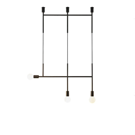 Ceiling design lamp  Triple Kick by Volker Haug (Black)