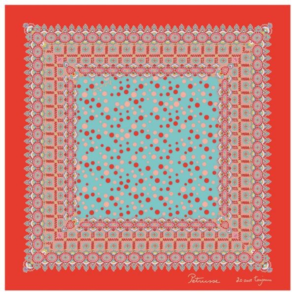 Платок BALANCINE ROUGE Платок 100% /бирюзовый Petrusse 90x90 Красный / Голубой