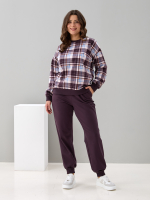 Толстовка К-90/клеткашоколад-бежголубой