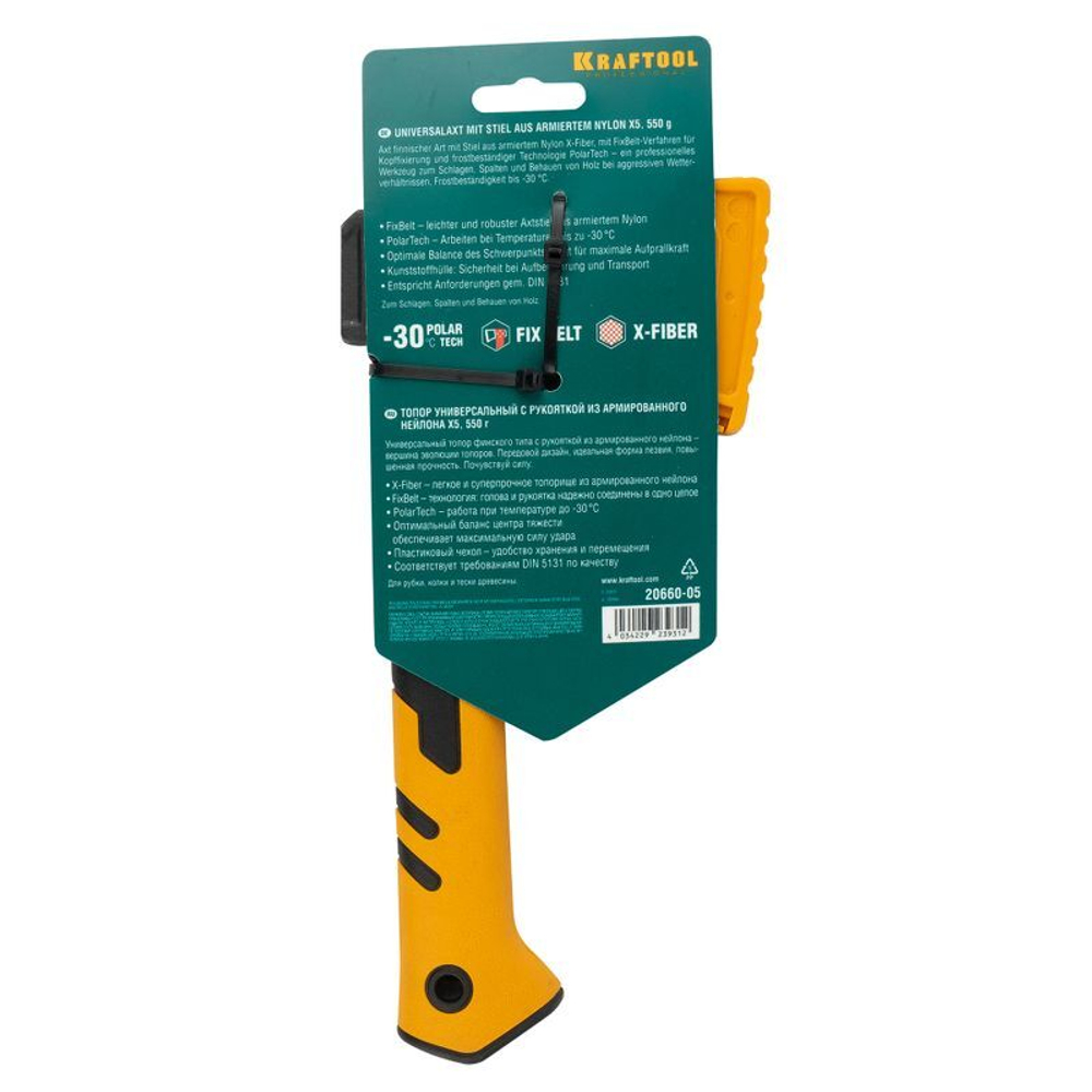 Топор универсальный 0,44 кг фиберглассовая рукоятка 230 мм Kraftool