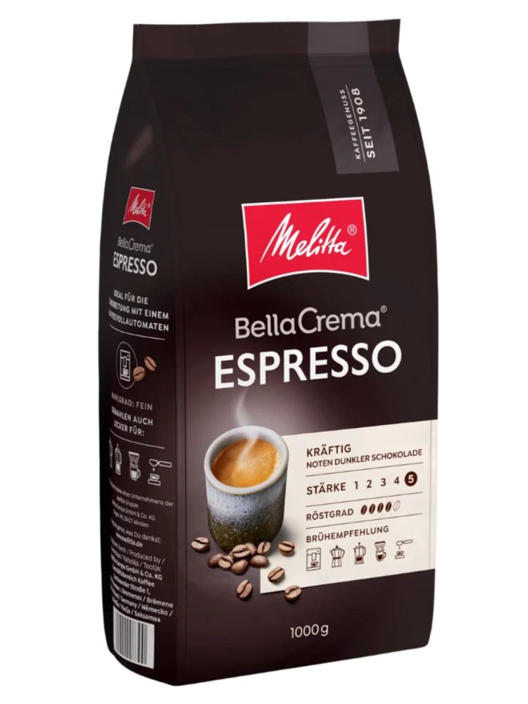 Кофе в зернах Melitta Bella Crema Espresso, 1 кг, 2 шт