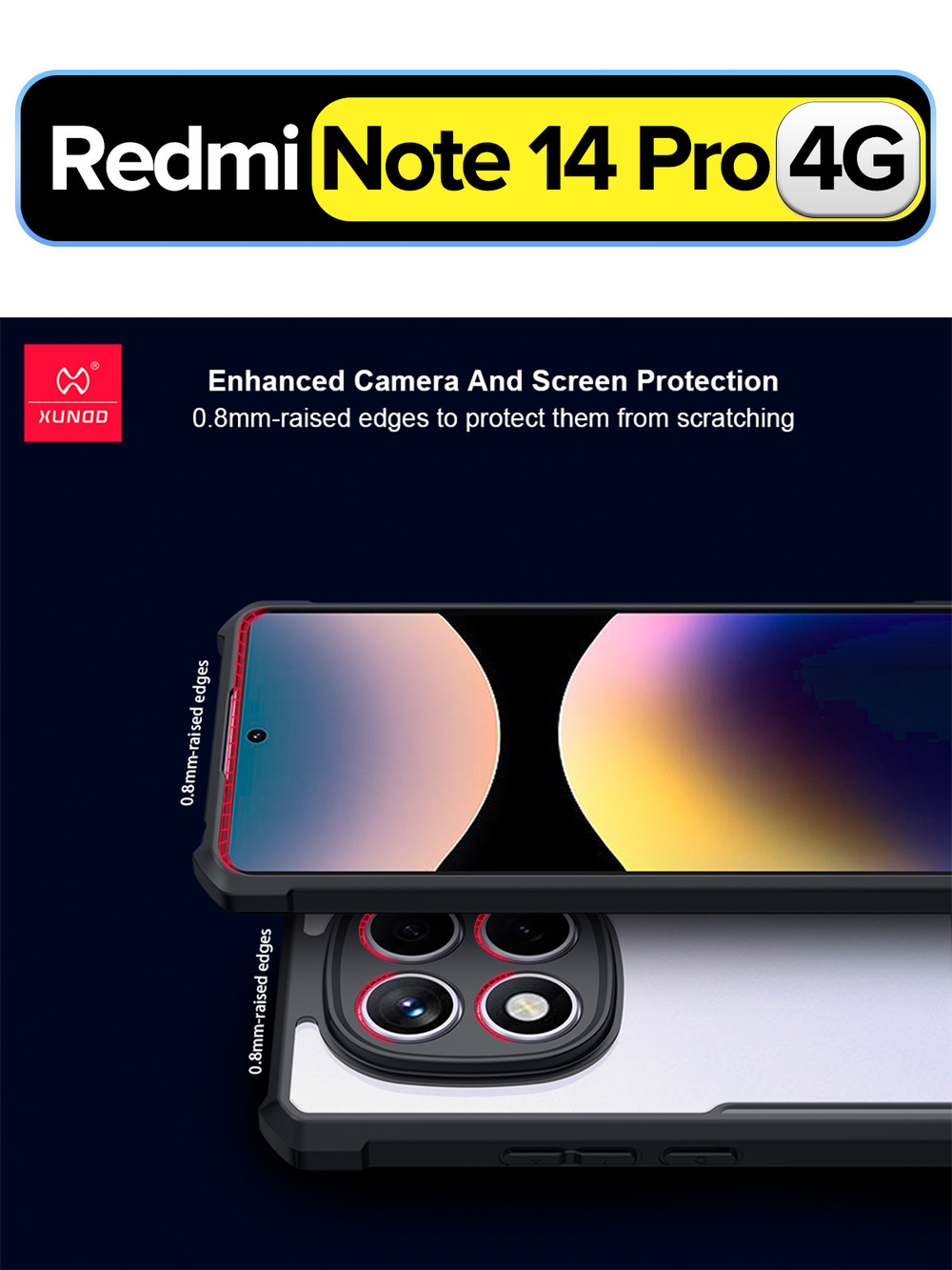 Чехол на Redmi Note 14 Pro 4G противоударный с усиленными углами XUNDD
