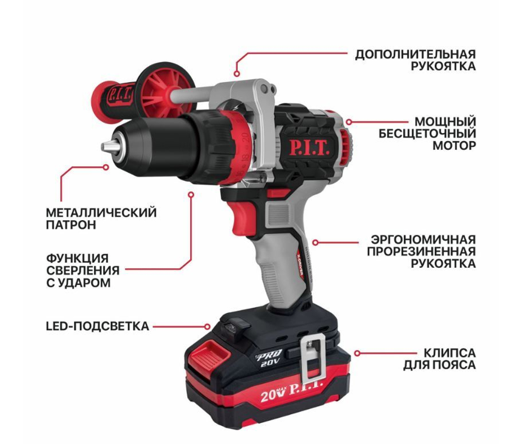 ЕАС Дрель ударная АККУМ. PSB20H-13C/1(бесщет. 20В,110Нм,мет патрон 13мм, 2ск,1АКБ 4АЧ,ЗУ,кейс)
