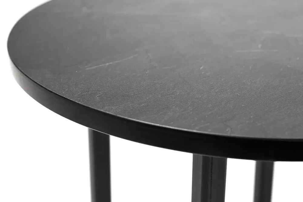 "Кипр" интерьерный стол из HPL круглый Ø30 H40, цвет "серый гранит"