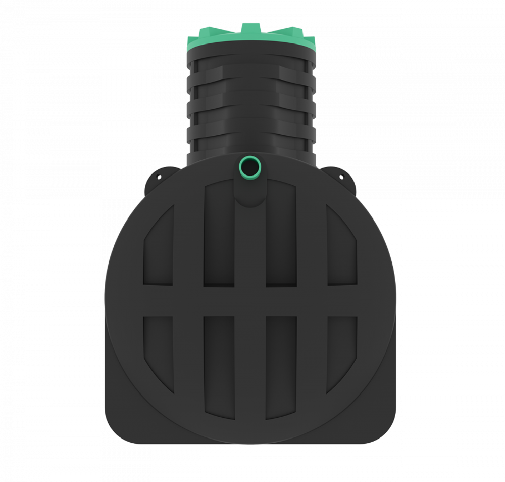 Септик переливной Мультпласт Термит Профи+ 3,0 PR 3000 л. горизонтальный / 1200 л. в сутки / 5-6 чел. / принудительный сброс (1700x1500x2370см;138кг;черный) - арт.555458